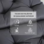Conjunto de 2 Almofadas de Cadeira 50x98x8 cm Almofadas de Cadeira de Exterior para Jardim Terraço Varanda Cinza Escuro