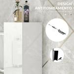 Armário Alto e Estreito para Casa de Banho com Portas e Prateleiras Ajustáveis 30x30x181,5 cm Branco Brilhante