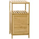 Estante Casa de Banho de Bambu Armário de Armazenamento Casa de Banho com 1 Porta e Prateleira 33x36,5x67 cm Madeira