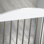Barreira de Segurança para Cães Barreira de Segurança para Escadas e Portas Dobrável com Suporte de Pé 154x30x80cm Branco
