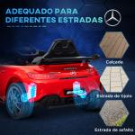 Carro Elétrico para Crianças Carro Mercedes - Benz AMG GTR com Bateria 12V Faróis Buzina e Música 108x67x46 cm Vermelho