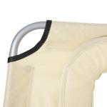Espreguiçadeira de Jardim Reclinável e Dobrável com Orifício de Leitura Apoio para Cabeça e Encosto Ajustável em 4 Níveis para Praia 182x56x24,5 cm Bege