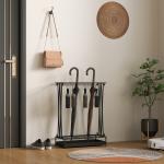 Suporte para Guarda - Chuva Moderno Retangular com 24 Ganchos 21 Espaços e Bandeja Recolhedora de Gotas 50x24x68 cm Preto