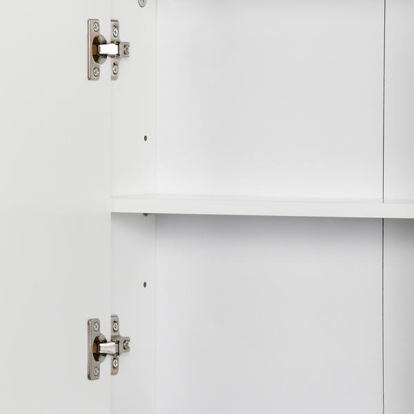Armário de Casa de Banho com Espelho Móvel Suspenso de Casa de Banho com Prateleira Interior Ajustável 48x14,5x45 cm Branco
