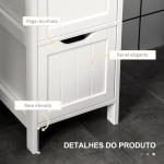 Armário Casa de Banho Estreito com 3 Gavetas e 2 Prateleiras Abertas Estilo Moderno 30x30x141,6 cm Branco