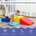 Conjunto de 4 Blocos de Psicomotricidade para Crianças Blocos de Construção Brinquedo de Aprendizagem Multicor