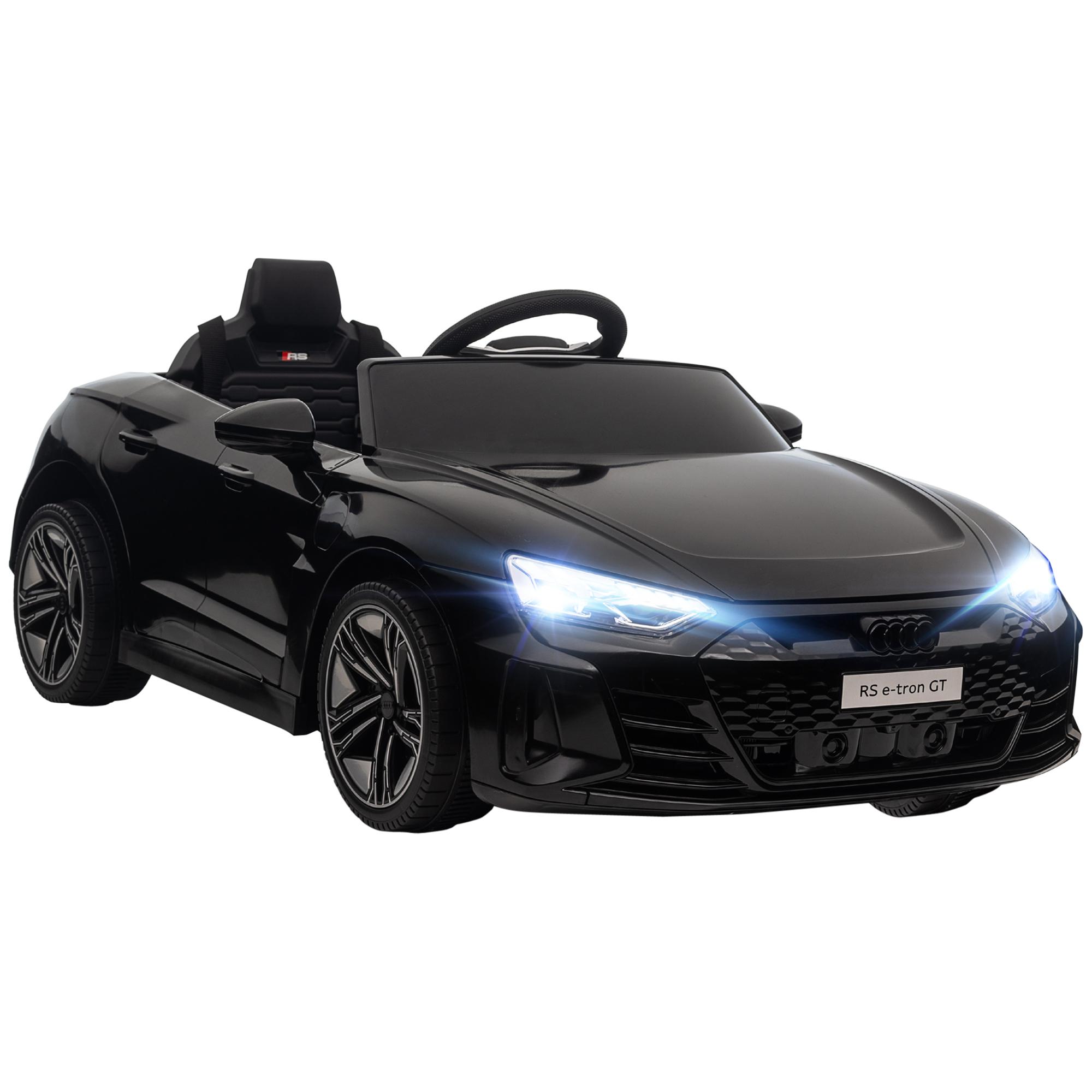 Carro Elétrico AUDI RS E - Tron GT 12V com 2 Motores Faróis LED Buzina Música USB 3 - 5km/h 103x58x41cm Preto