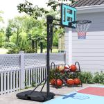 Tabela de Basquetebol Ajustável de 146 - 236 cm Portátil com Rodas e Base Preenchível com Água ou Areia 71x45x146 - 236 cm Preto