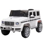 Carro Elétrico BENZ G500 Todo - o - Terreno com Bateria 12V Veículo Elétrico com Música Buzina Velocidade 3 - 5 km/h Branco