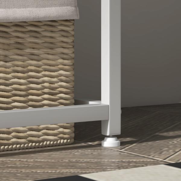 Mesa Consola de Entrada Mesa de Entrada com Estante Aberto e Estrutura de Aço Anti - tombo para Sala 100x30x87 cm Branco