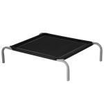 Cama Elevada para Animais de Estimação Cama para Cães e Gatos Desmontável Tecido Textilene Exterior Jardim Terraço 90x65x20cm Preto