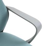 Cadeira de escritório ergonômica Cadeira de mesa inclinável ajustável em altura com encosto de braço Encosto de cabeça 5 rodas Suporta até 120 kg 64x58x116 - 126 cm Azul