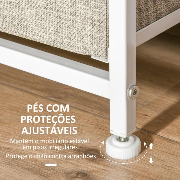 Cómoda com 7 Gavetas de Tecido Cómoda de Armazenamento Multifuncional para Dormitório Sala de Estar Corredor 63,5x30x71cm Cinza