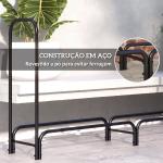 Suporte para Lenha em Metal com Capa Oxford 600D, Ajustável, Carga 200 kg, Interior/Exterior, 180x36x99 cm, Preto