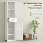 Coluna de Casa de Banho com 2 Prateleiras Ajustáveis Armário Alto de Casa de Banho Estreito Estilo Rústico 40x30x170 cm Branco
