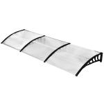 Marquise de proteção solar e chuva para portas e janelas de policarbonato de 5mm 295x90x25 cm Transparente