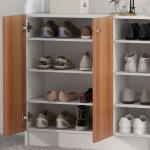 Sapateira com 2 Portas Prateleiras Interiores e 4 Prateleiras Exteriores com Altura Ajustável 83x30x90 cm Madeira
