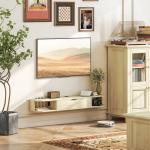Móvel de TV Suspenso com Orifício para Cabos Estilo Moderno para Televisão 50 Polegadas 120x24x16 cm Madeira