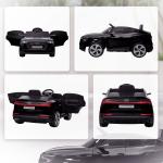 Carro Elétrico Audi E - Tron 12V com Faróis Buzina Música MP3 TF USB e Abertura da Porta 3 - 8km/h 108x60x47 cm Preto