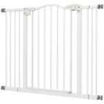 Barreira de Segurança para Cães com Largura Ajustável 74 - 100 cm e Extensões para Escadas e Portas Branco