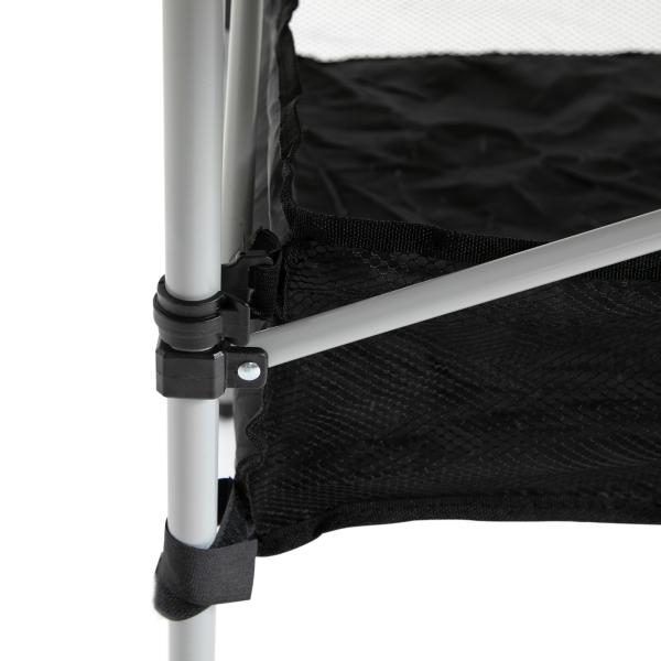 Mesa Dobrável de Campismo Mesa de Piquenique com Armazenamento e Bolsa de Transporte 70x70x69 cm Prata e Preto