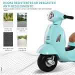Moto Elétrica Infantil Licenciada com Faróis Buzina com 4 Rodas Brinquedo Criança acima de 18 Meses Verde 66,5x38x52 cm