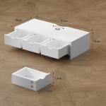 Suporte Elevatório para Monitor de Secretária com 3 Gavetas para PC e Portátil 51x24x13 cm Branco