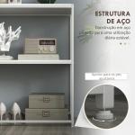 Mesa Consola de Entrada Mesa de Entrada com Estante Aberto e Estrutura de Aço Anti - tombo para Sala 100x30x87 cm Branco