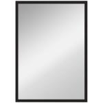 Espelho de Parede Decorativo 50x70 cm Espelho Retangular Espelho de Sala com 4 Ganchos Metálicos Estilo Moderno Preto