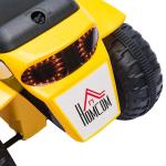 Motocicleta Elétrica Infantil com 3 Rodas Triciclo a Bateria 6V para Crianças de 18 - 36 Meses com Farol Buzina 72x57x56cm Amarelo