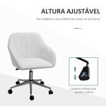 Cadeira de Escritório Operativa Giratória com Altura Ajustável Encosto e Apoio para os Braços 60x59x79 - 89cm Branco