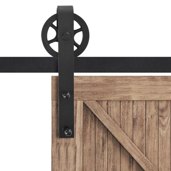 Kit de acessórios para porta de correr deslizante Conjunto de Trilhos de aço carbono 200x4x0.6cm