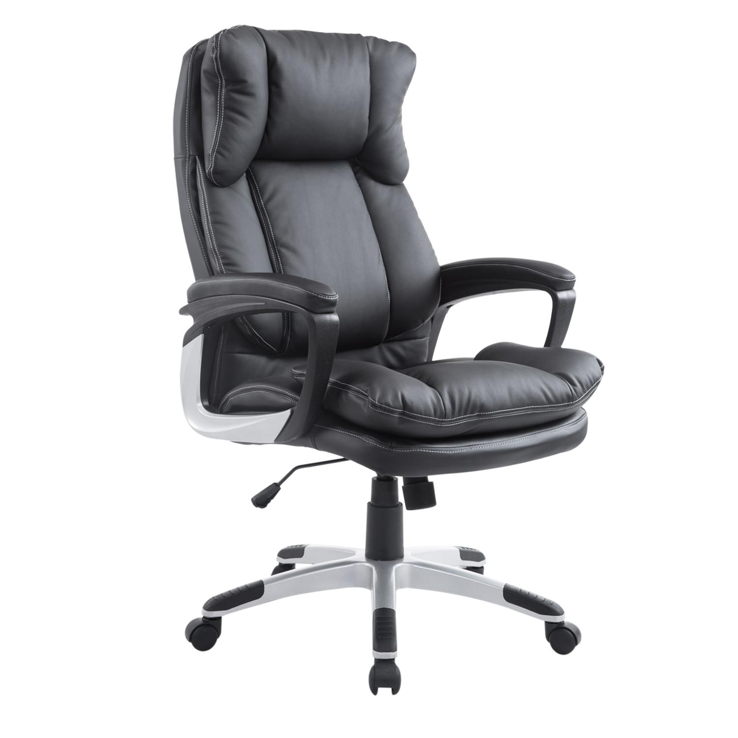 Cadeira de Escritório Giratória Cadeira de Escritório Ergonómica com Apoio para os Braços e Altura Ajustável 66x71x110 - 120,5 cm Preto