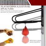 Pera de Boxe com Suporte de Parede com Plataforma Ajustável em Altura Suporte Giratório e Insuflador 60x73x80 cm Vermelho e Preto