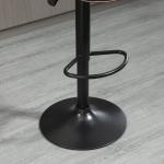 Conjunto de 2 Bancos de Bar Estofados em Couro Sintético Bancos Altos com Altura Ajustável Giratório com Encosto e Apoio para os Pés 46,5x54x88 - 108cm Marrom