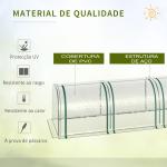 Estufa para Jardim Estufa Pequena para Cultivo de Plantas com 4 Janelas 395x100x80 cm Transparente e Verde