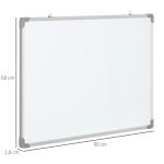 Quadro Magnético com Estrutura de Liga de Alumínio 90x60 cm Apagador 4 Marcadores e 10 Ímás para Escritório Casa Branco