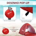 Tenda Pop - up Instantâneo e Portátil com Janelas Protetoras para Piquenique Praia e Camping com Proteção UV vermelho