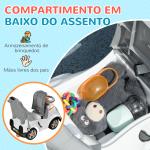 Carro Andador para Crianças 12 - 36 Meses com Espaço de Armazenamento Design de Robot com Olhos Luminosos Música Buzina 89x44,5x84 cm Branco