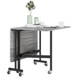 Mesa de Jantar Dobrável para 4 - 6 Pessoas com Rodas e Abas Rebatíveis para Cozinha 120x80x73 cm Cinzento