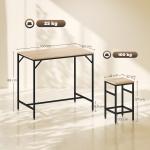 Conjunto de Mesa de Bar com 4 Bancos com Apoio para os Pés Conjunto de Móveis de 5 Peças Mesa de 100x60x88cm e Bancos de 32x32x57cm para Sala de Jantar Cozinha Preto e Carvalho