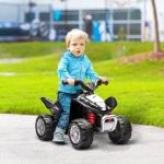 Quadriciclo Elétrico HONDA para Crianças Bateria 6V com Faróis LED Buzina Velocidade de 2,8km/h 65,5x35,5x43,5 cm Branco e Preto