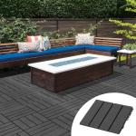 Conjunto de 9 Estrados 30x30 cm com Área de 0,81 m² para Exterior e Interior Estrados com Sistema Clique com Superfície Antiderrapante para Balcão Terraço Jardim Preto
