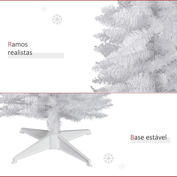 Árvore de Natal Artificial 180cm Ignífugo com 390 Ramos de PVC Decoração de Natal para Interiores Verde