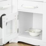 Cozinha Infantil de Madeira para Crianças de 3 - 6 Anos com Sons 14 Acessórios Cozinha Infantil com Telefone Lavatório Microondas e Grifo 82x65x87cm Branco