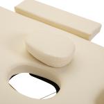 Marquesa de Massagem Dobrável Marquesa com Altura Ajustável 61 - 87 cm para Utilização Profissional 185x60 cm Creme