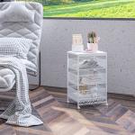 Carrinho Auxiliar com Rodas Carrinho de Armazenamento com 3 Gavetas de Armazenamento 34x29,5x57,5 cm Branco