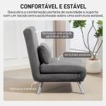 Sofá Cama de Uma Praça Dobrável Revestido em Tecido Cinzento Mesclado com Encosto Ajustável em 5 Níveis 80x75x83 cm