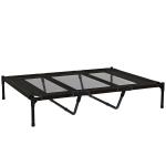 Cama Elevada para Cães com Tecido Transpirável para Dormir Relaxar Cama para Animais de Estimação 122x92x23 cm Preto