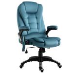 Cadeira de Escritório com 6 Pontos de Massagem Reclinável até 130° com Função de Aquecimento 68x72x110 - 120 cm Azul